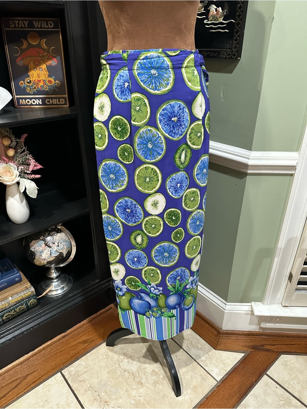 Gruppo Americano Studio Vintage Silk Citrus Wrap Skirt – Size 4